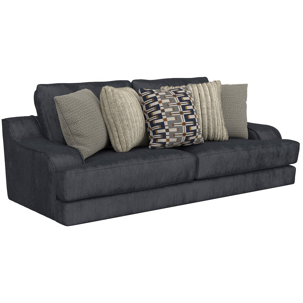 Olympus Sofa with Cuddler Coil Cushions in Blue Color