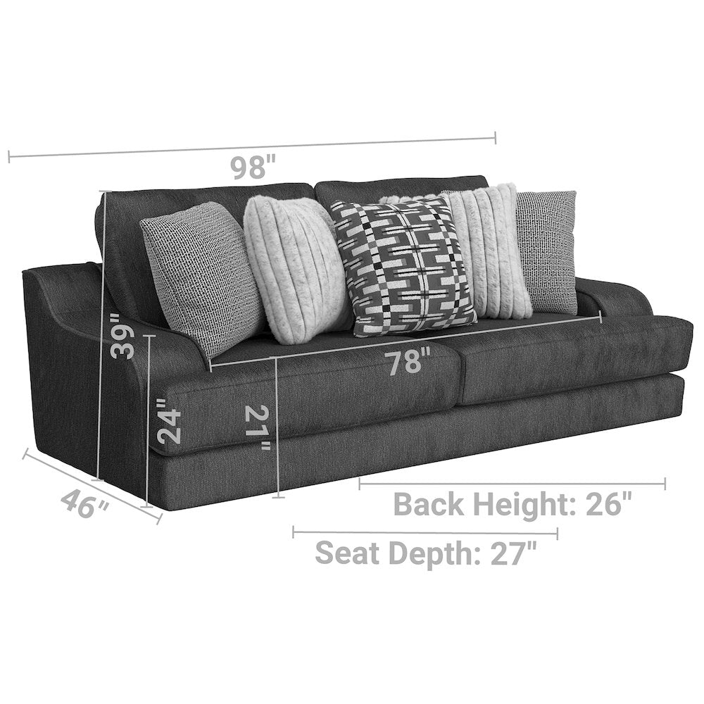 Olympus Sofa with Cuddler Coil Cushions in Blue Color
