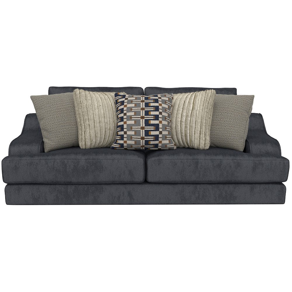 Olympus Sofa with Cuddler Coil Cushions in Blue Color
