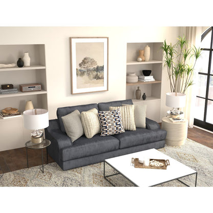 Olympus Sofa with Cuddler Coil Cushions in Blue Color
