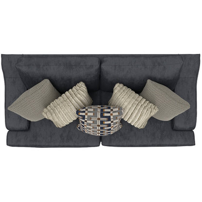 Olympus Sofa with Cuddler Coil Cushions in Blue Color