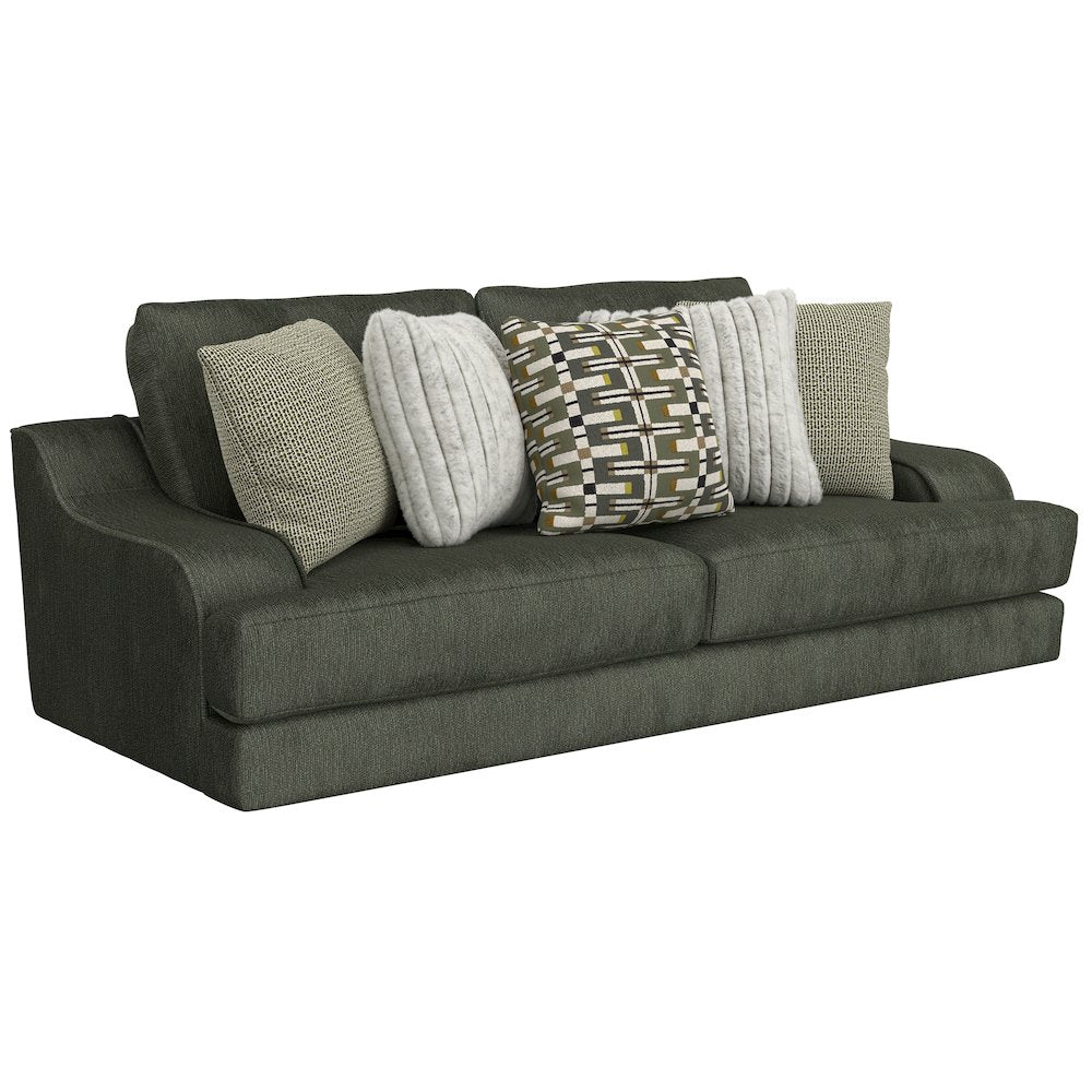 Olympus Sofa with Cuddler Coil Cushions in Green Color