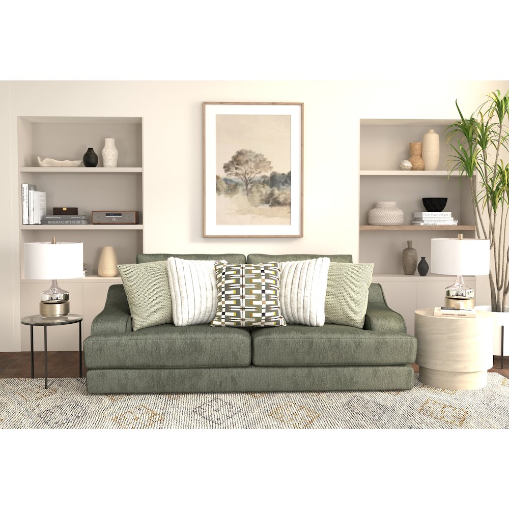 Olympus Sofa with Cuddler Coil Cushions in Green Color