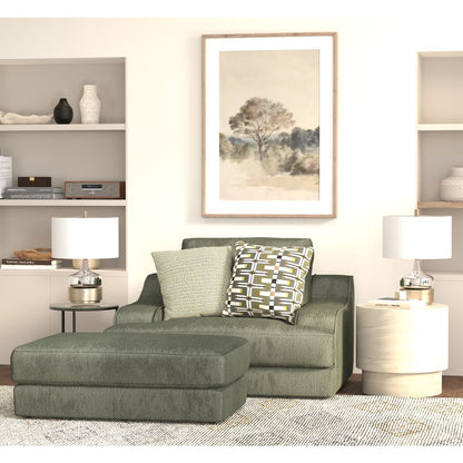 Olympus Chair & 1/2 with Cuddler Cushion in Green Color