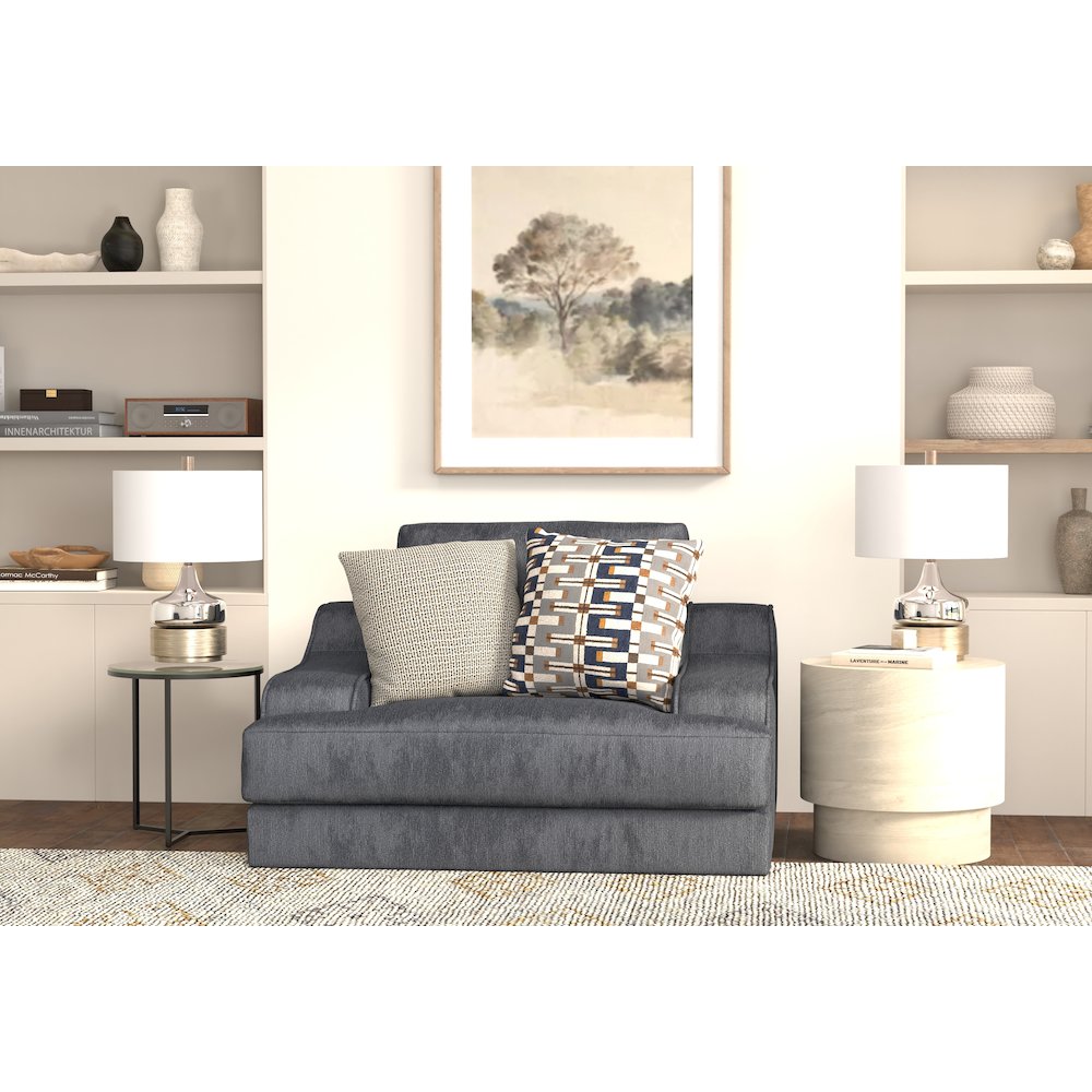 Olympus Chair & 1/2 with Cuddler Cushion in Blue Color