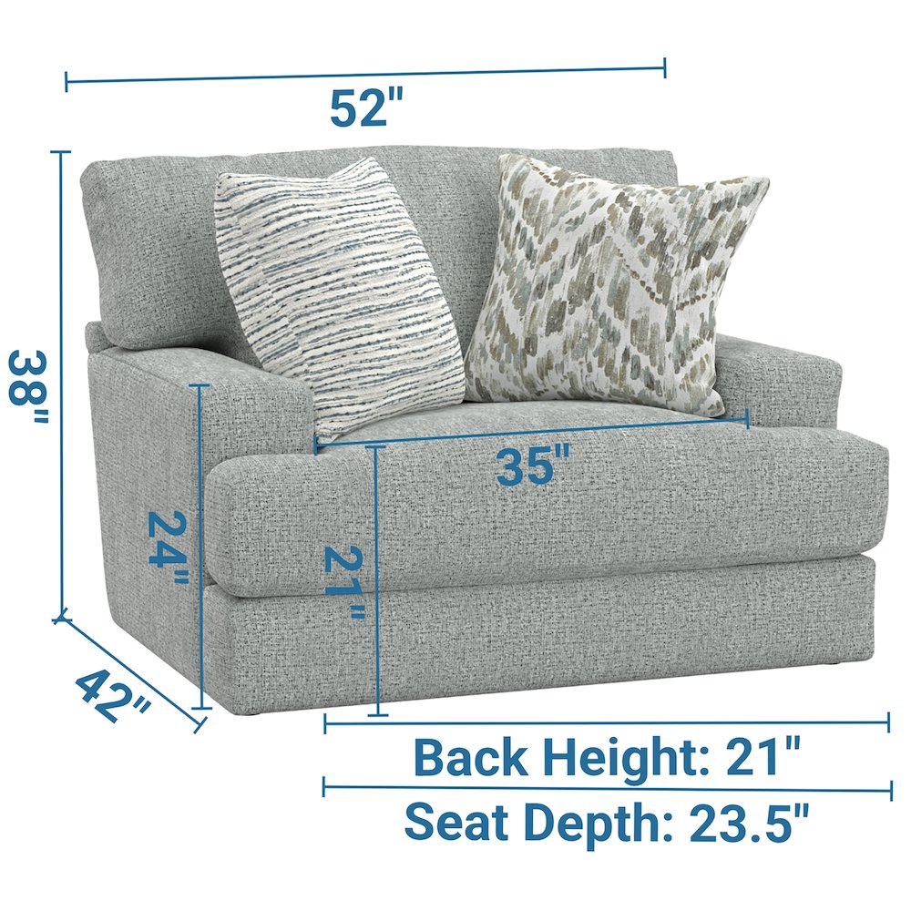 Brett Chair with Cuddler Cushion in Blue Color