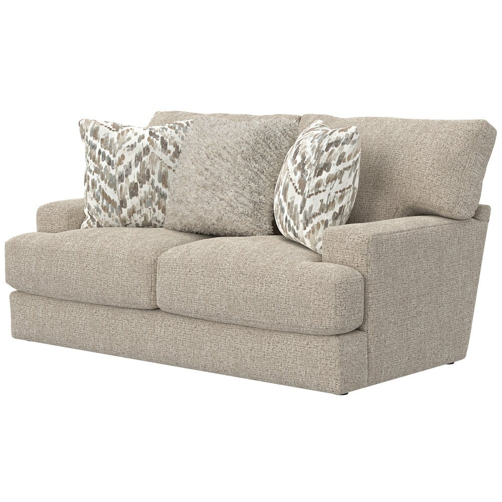 Brett Loveseat with Cuddler Cushions in Brown Color