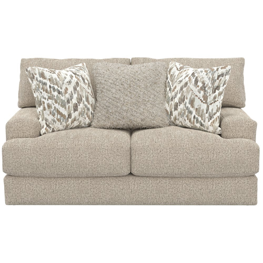 Brett Loveseat with Cuddler Cushions in Brown Color
