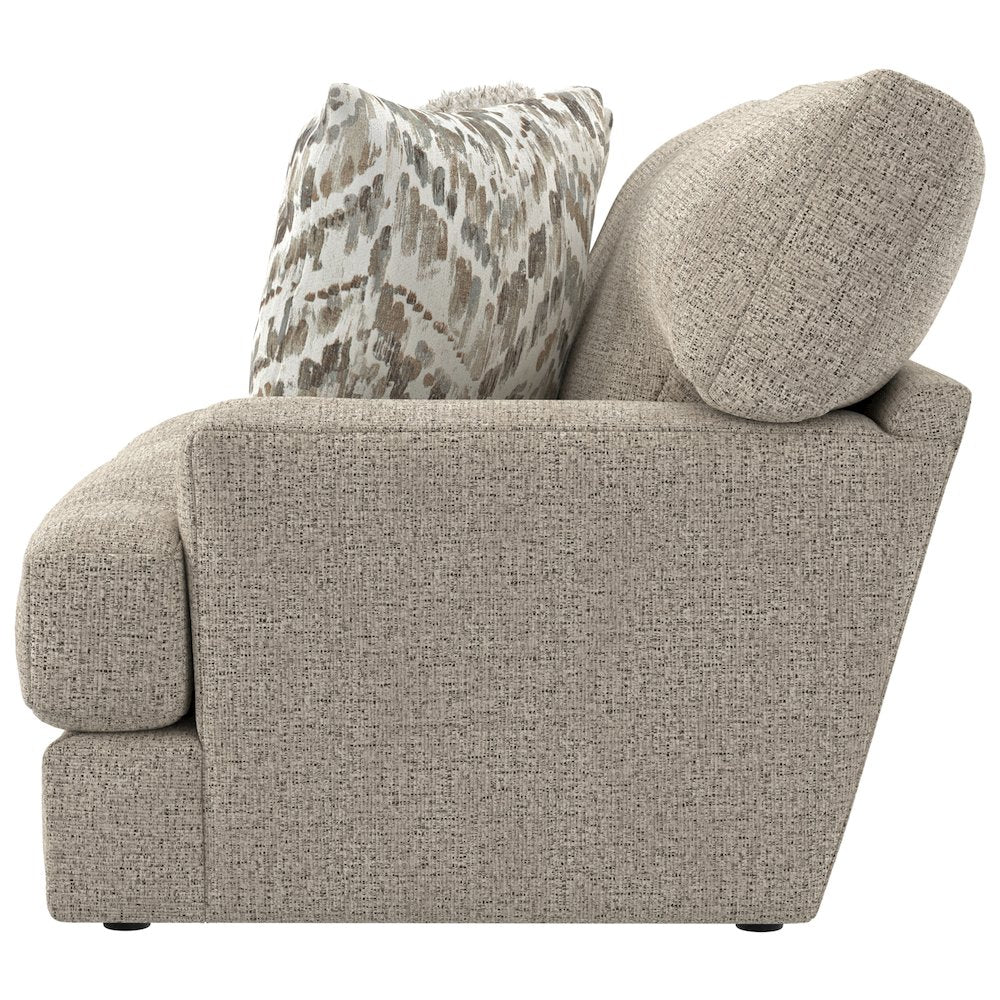 Brett Loveseat with Cuddler Cushions in Brown Color