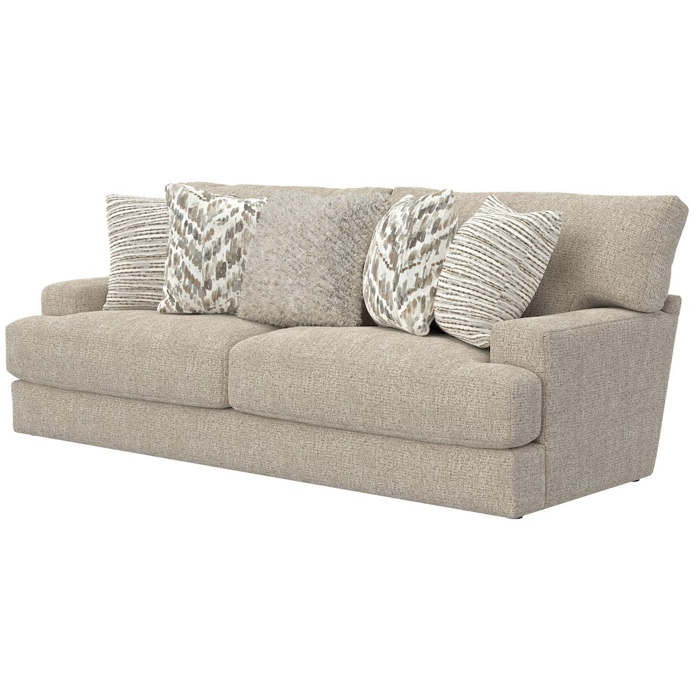 Brett 93" Sofa with Cuddler Cushions in Brown Color