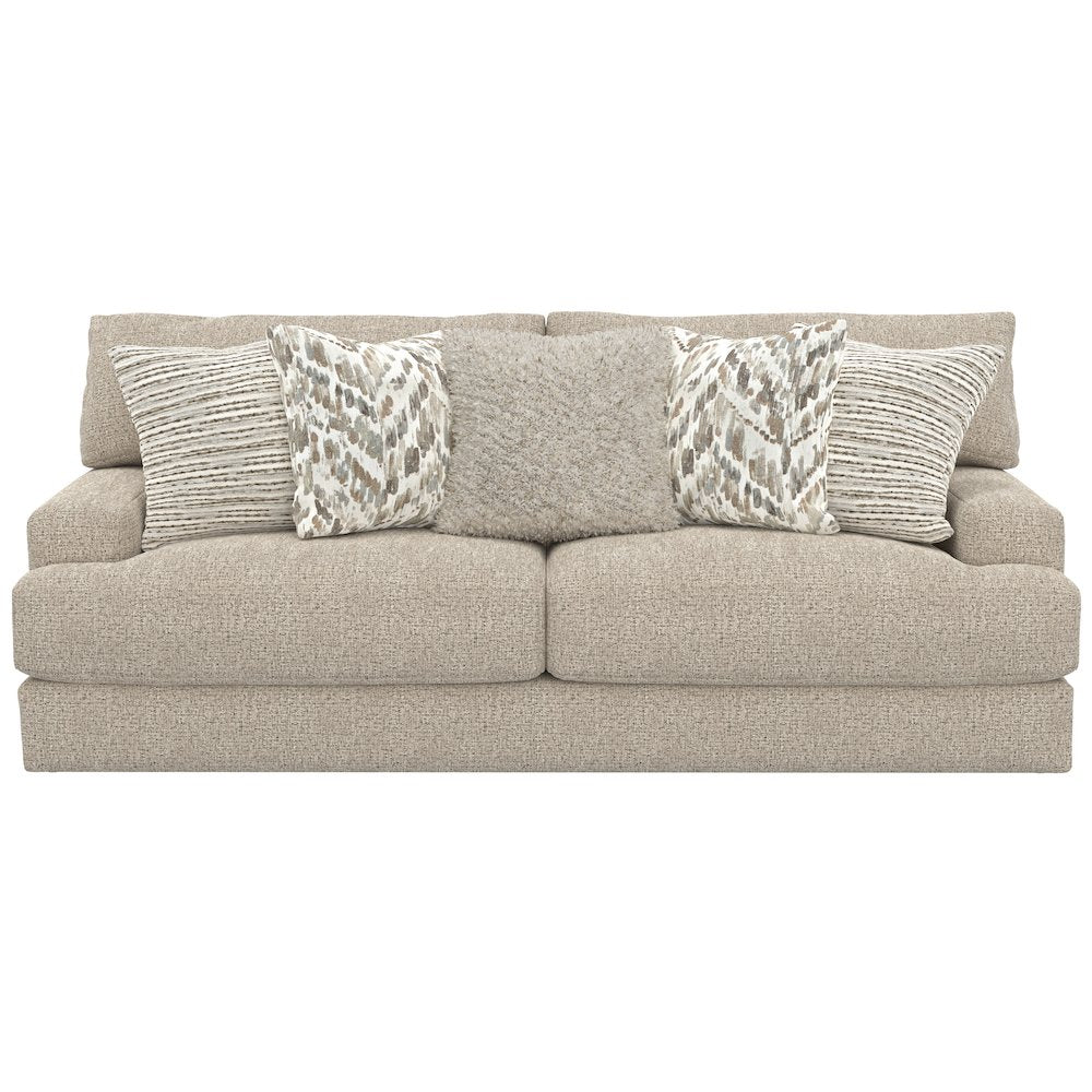 Brett 93" Sofa with Cuddler Cushions in Brown Color