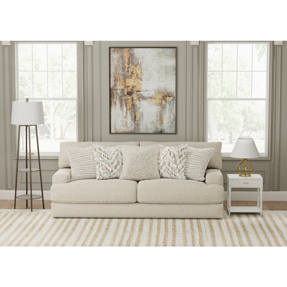 Brett 93" Sofa with Cuddler Cushions in Brown Color