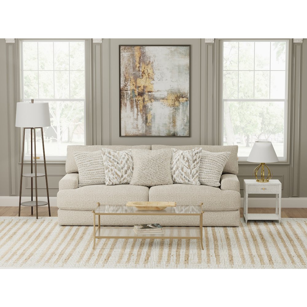 Brett 93" Sofa with Cuddler Cushions in Brown Color