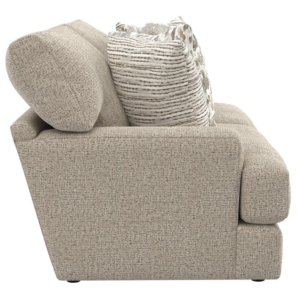 Brett 93" Sofa with Cuddler Cushions in Brown Color