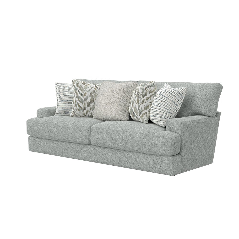 Brett 93" Sofa with Cuddler Cushions in Blue Color