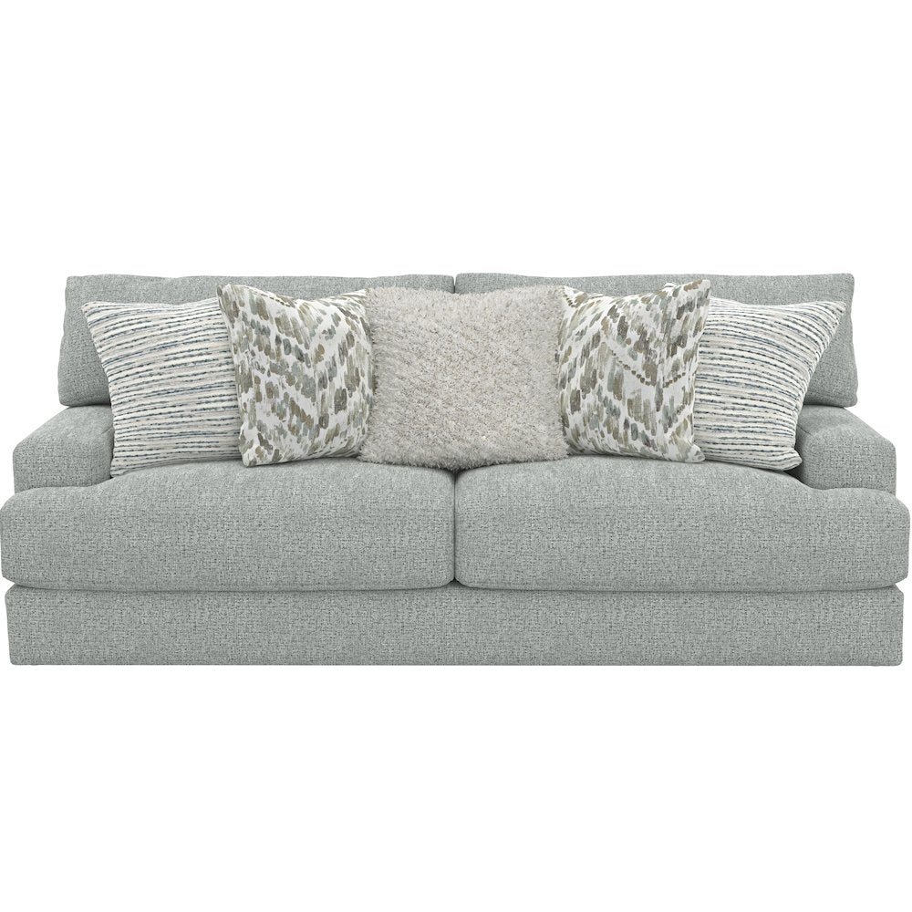 Brett 93" Sofa with Cuddler Cushions in Blue Color