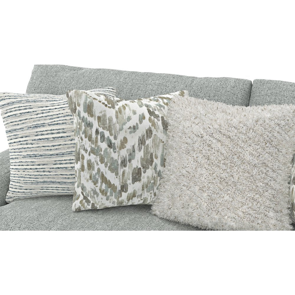 Brett 93" Sofa with Cuddler Cushions in Blue Color