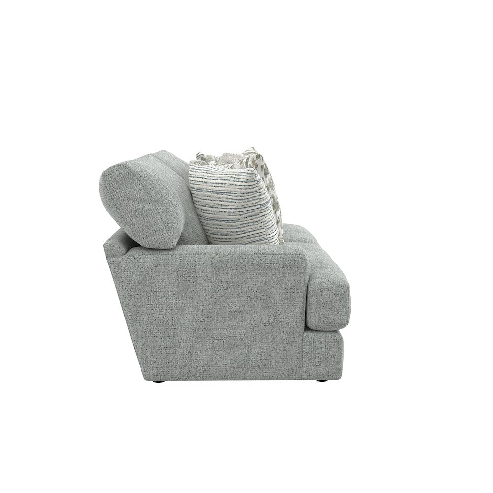 Brett 93" Sofa with Cuddler Cushions in Blue Color