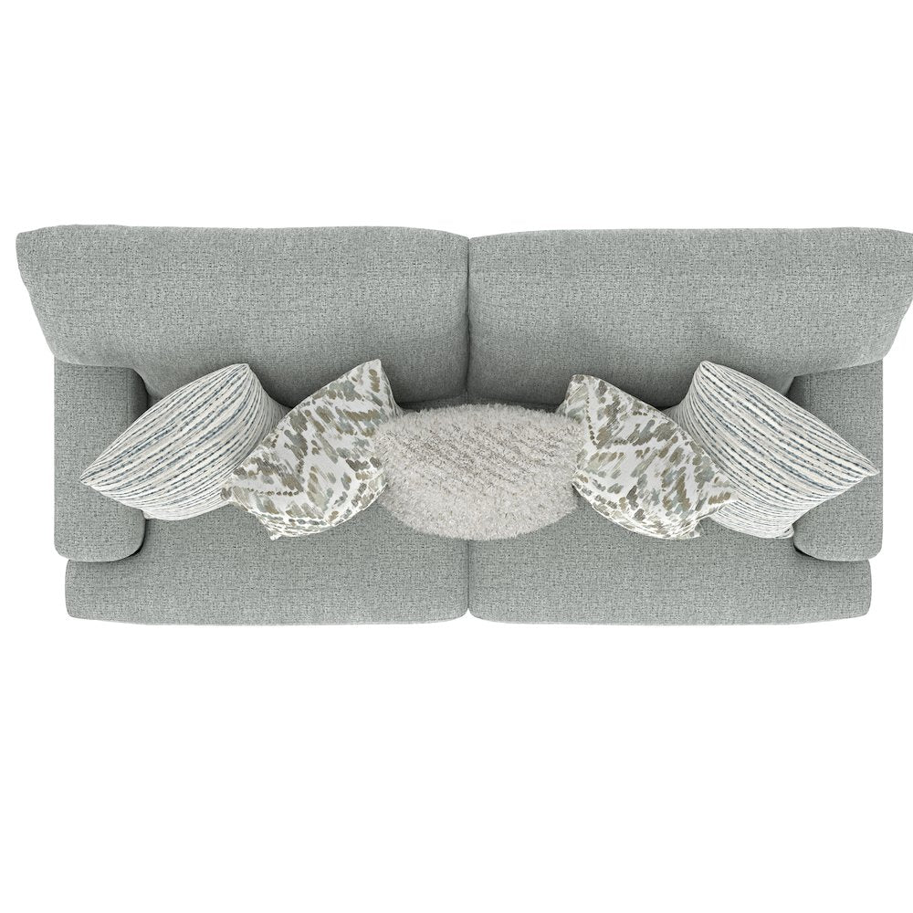 Brett 93" Sofa with Cuddler Cushions in Blue Color