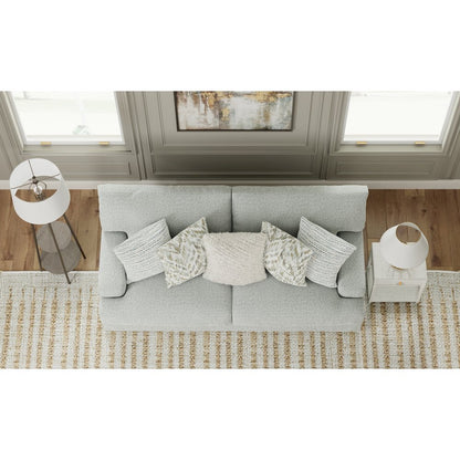 Brett 93" Sofa with Cuddler Cushions in Blue Color