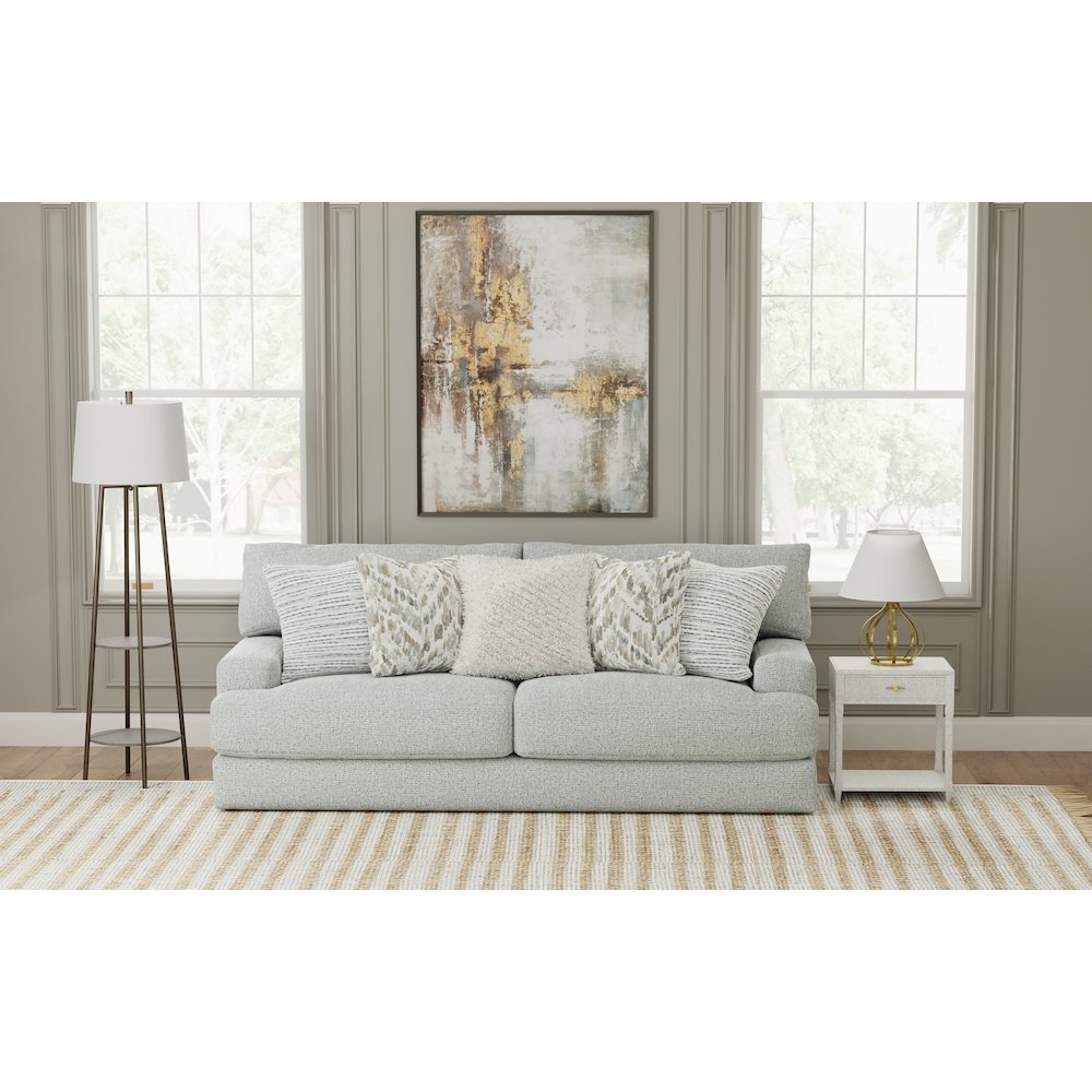 Brett 93" Sofa with Cuddler Cushions in Blue Color