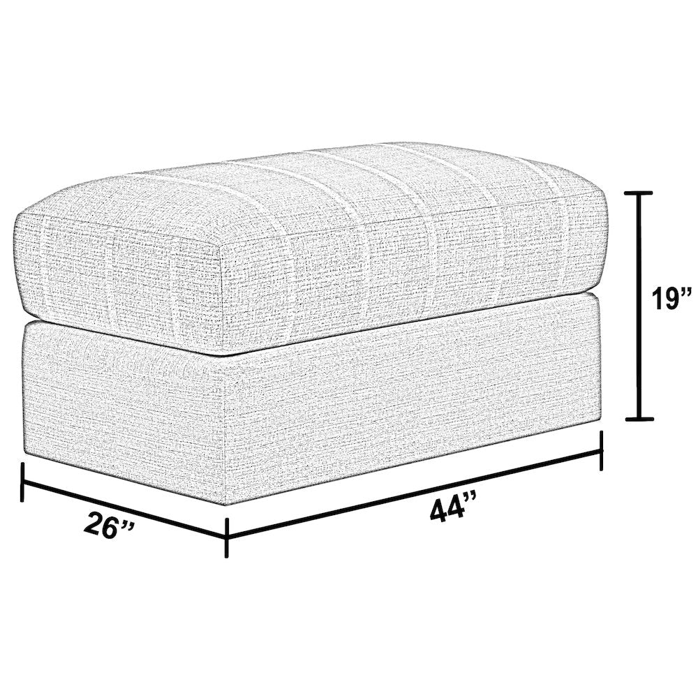 Lindsey Ottoman in White Color