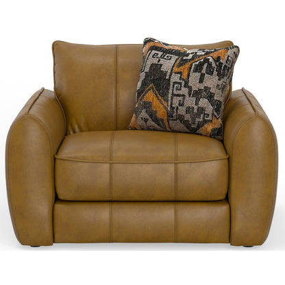 Corvara Top Grain Italian Leather Match Chair 1/2 in Brown Color