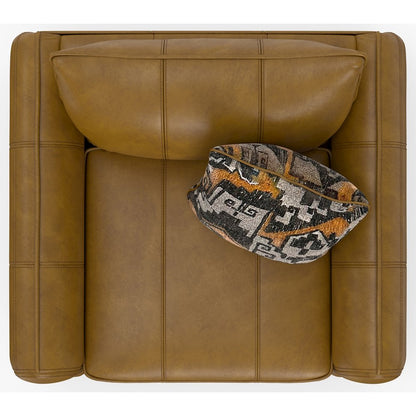 Corvara Top Grain Italian Leather Match Chair 1/2 in Brown Color