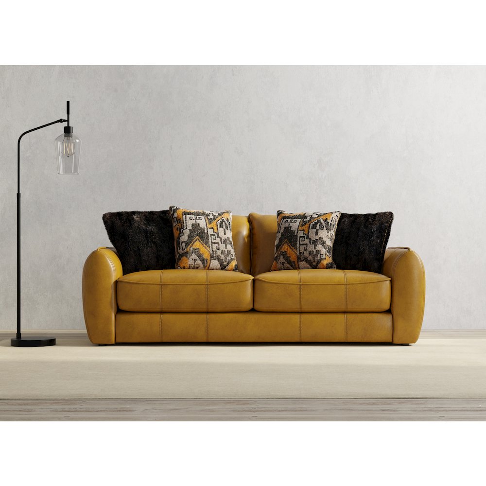 Corvara Top Grain Italian Leather Match Sofa in Brown Color