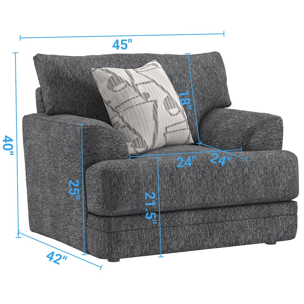 Tyson Chair with Cuddler Cushion in Grey Color