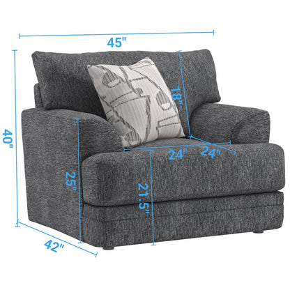 Tyson Chair with Cuddler Cushion in Grey Color