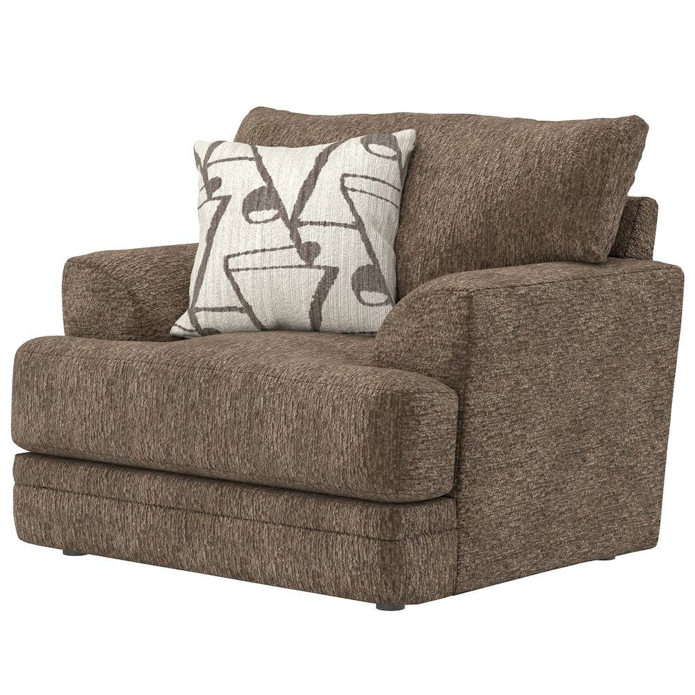 Tyson Chair with Cuddler Cushion in Brown Color