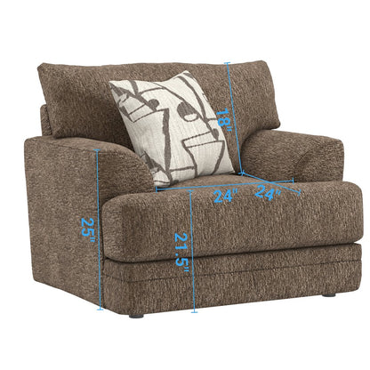 Tyson Chair with Cuddler Cushion in Brown Color