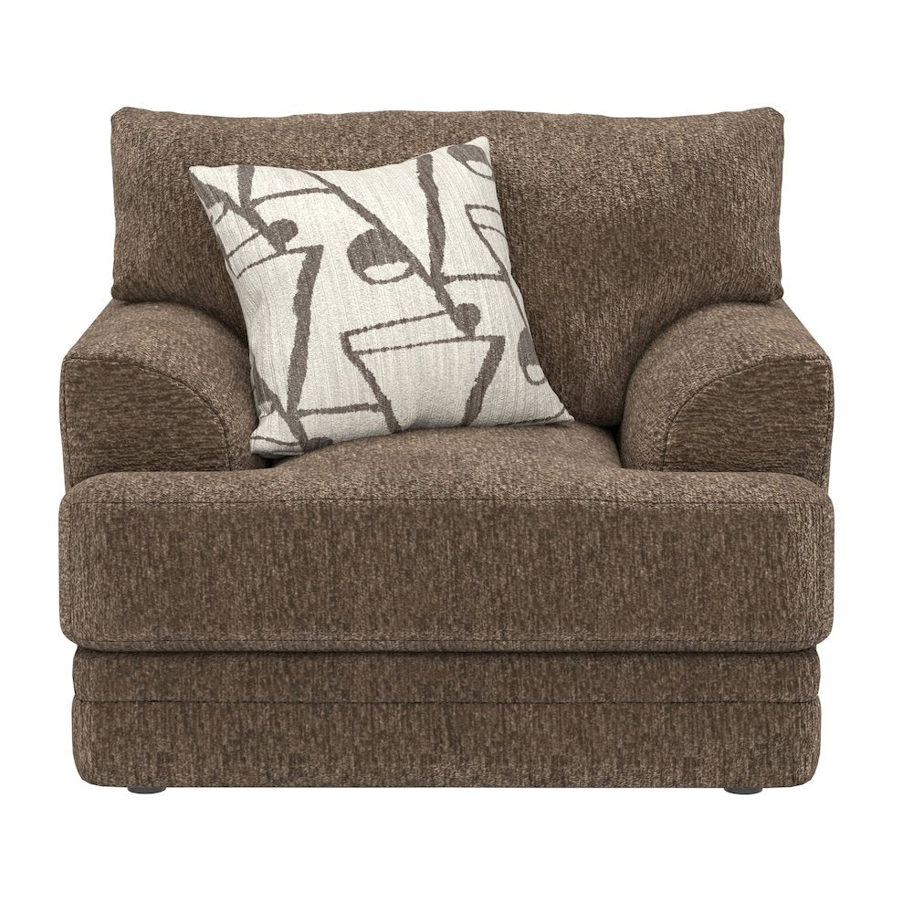 Tyson Chair with Cuddler Cushion in Brown Color