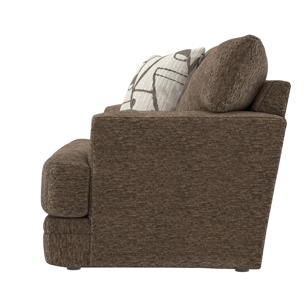 Tyson Chair with Cuddler Cushion in Brown Color