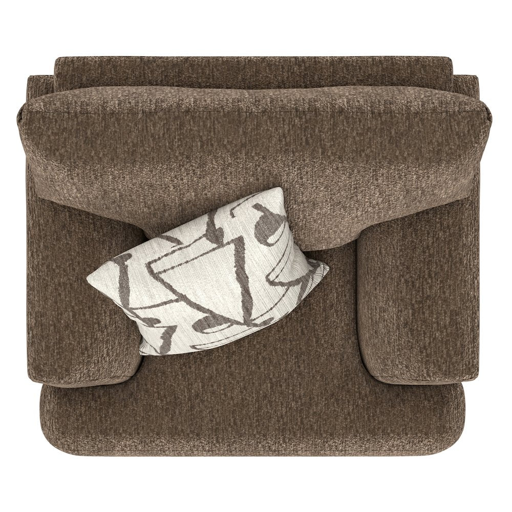 Tyson Chair with Cuddler Cushion in Brown Color