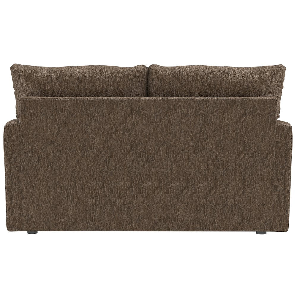 Tyson Loveseat with Cuddler Cushions in Brown Color