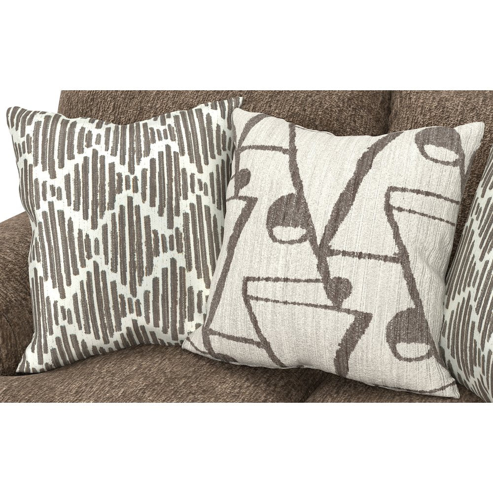 Tyson Loveseat with Cuddler Cushions in Brown Color