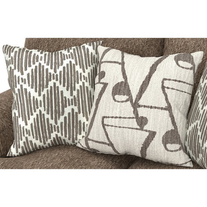 Tyson Loveseat with Cuddler Cushions in Brown Color