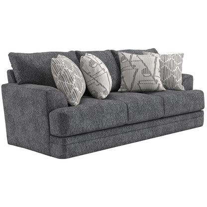 Tyson 93" Sofa with Cuddler Cushions in Grey Color