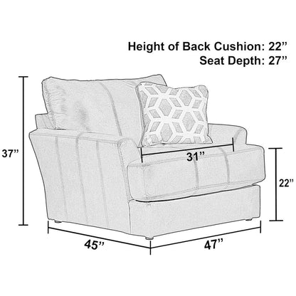 Italian Top Grain Leather Match Chair with Cuddler Seat Cushion in Brown Color