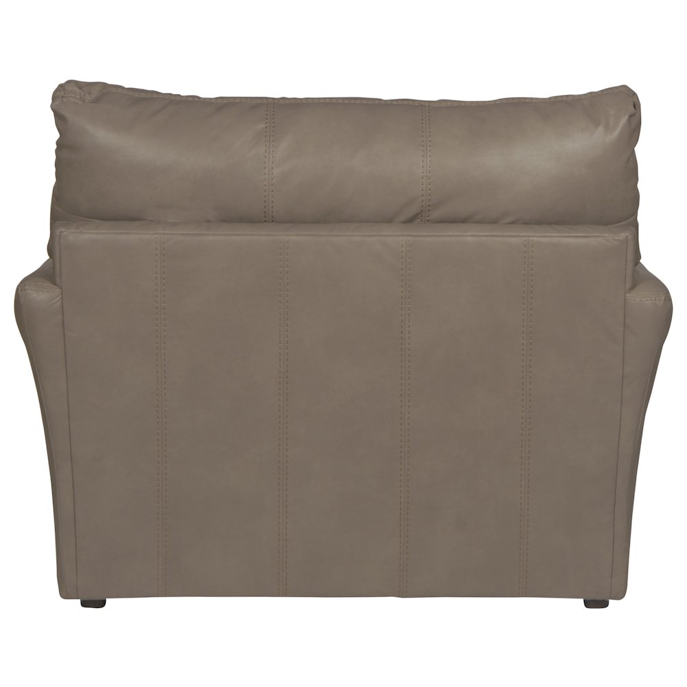 Prato Italian Top Grain Leather Match Chair in Beige Color