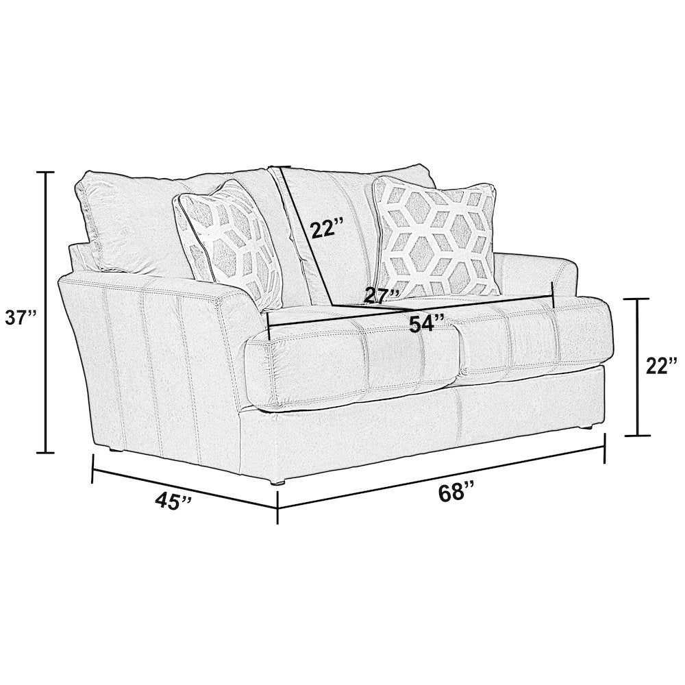 Top Grain Italian Leather Match Loveseat with Cuddler Cushions in Brown Color