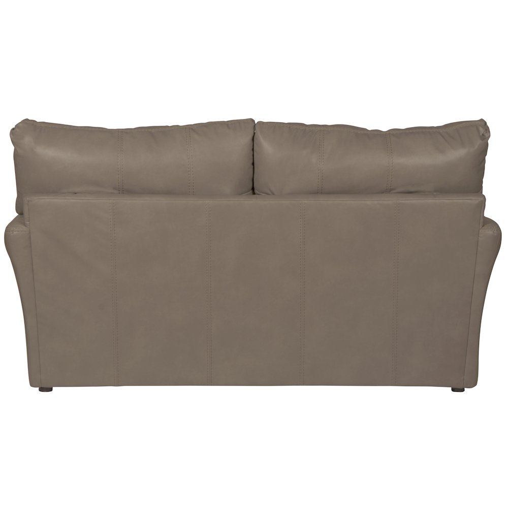 Top Grain Italian Leather Match Loveseat with Cuddler Cushions in Beige Color