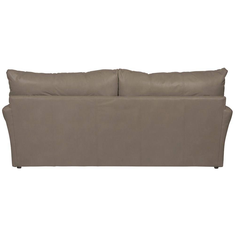 Prato Top Grain Italian Leather Match Sofa with Cuddler Cushions in Beige Color