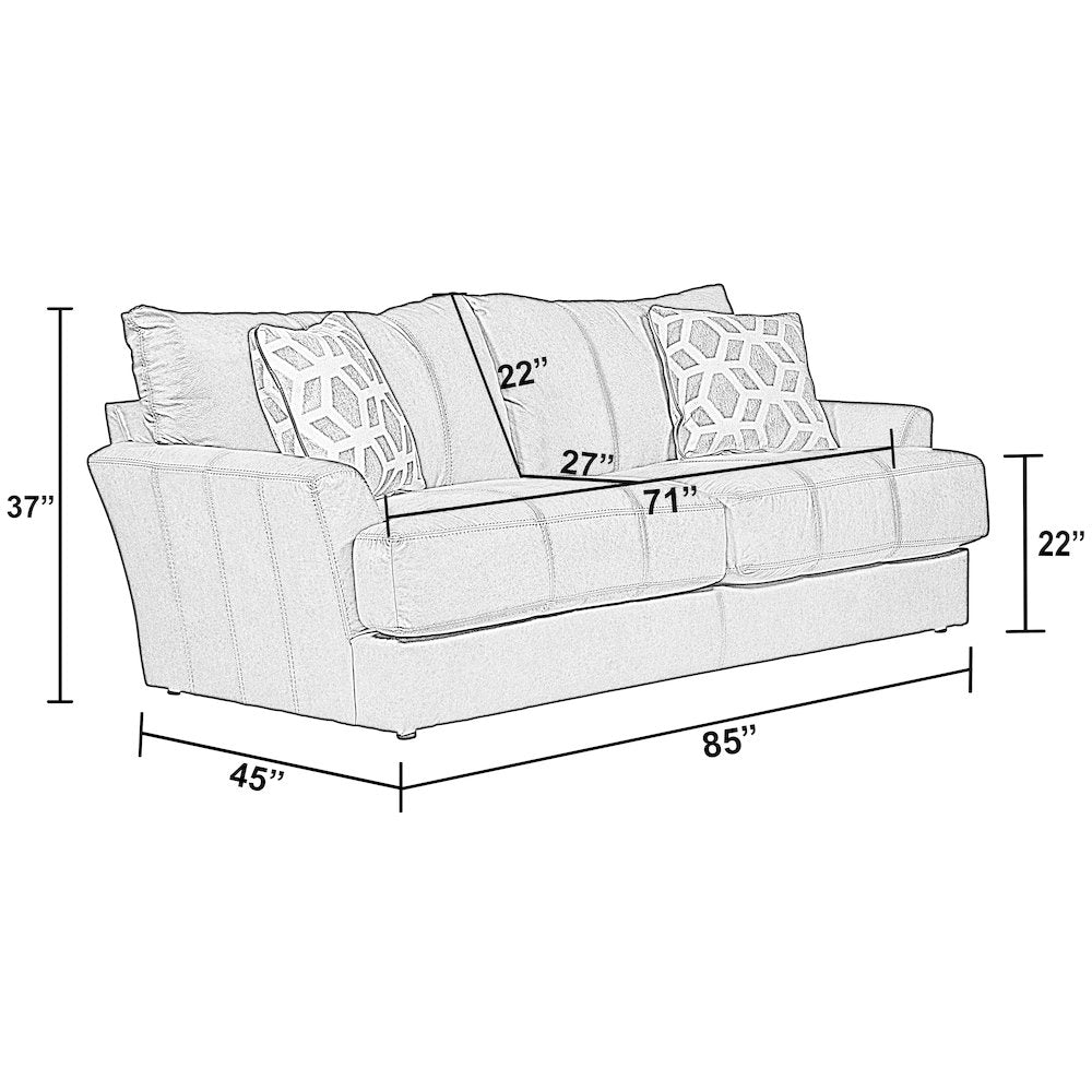 Prato Top Grain Italian Leather Match Sofa with Cuddler Cushions in Brown Color