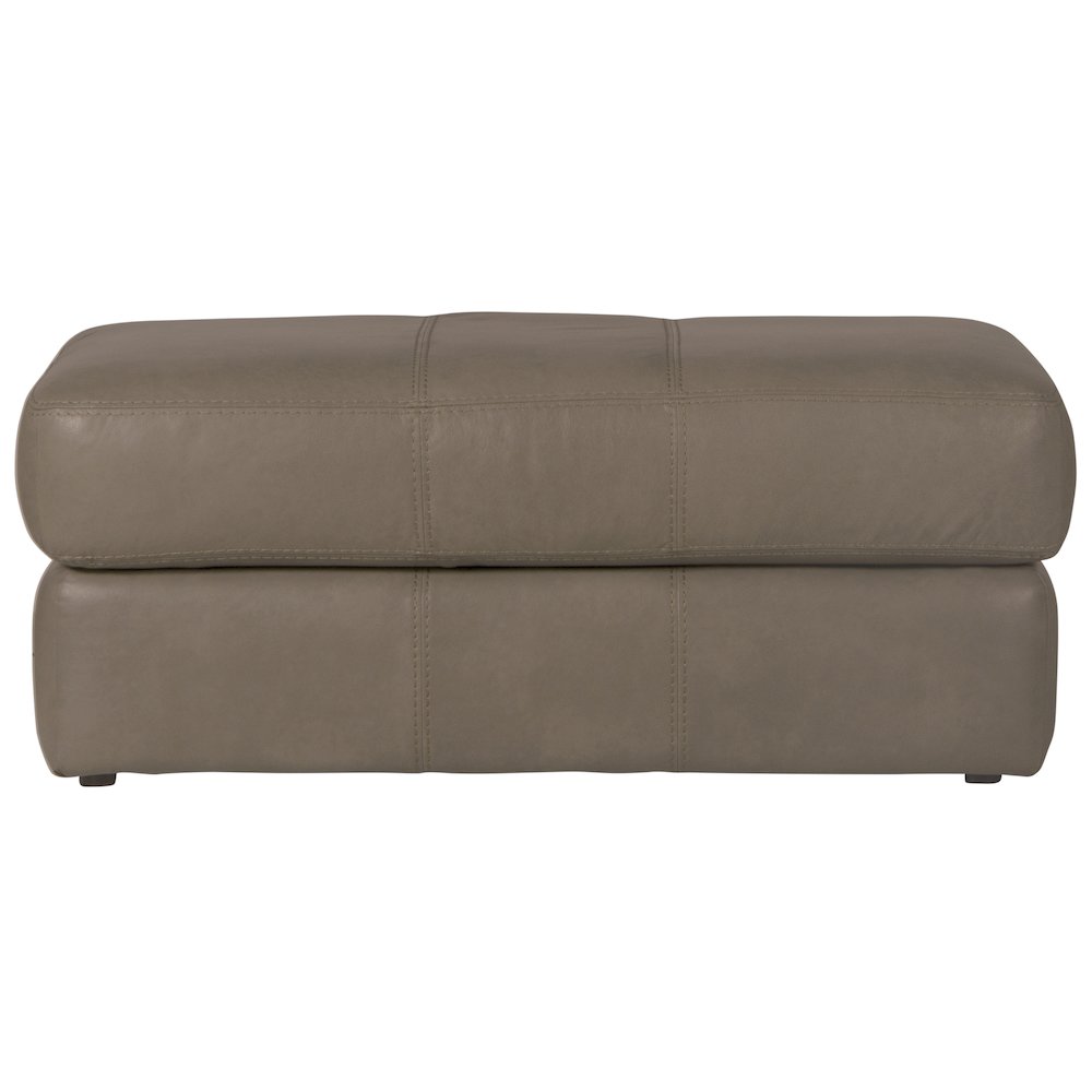 Prato Italian Top Grain Leather Match Ottoman in Beige Color