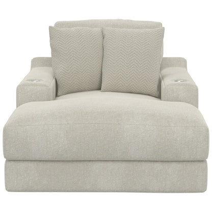 Cozy Chaise with USB Charging Ports in Beige Color