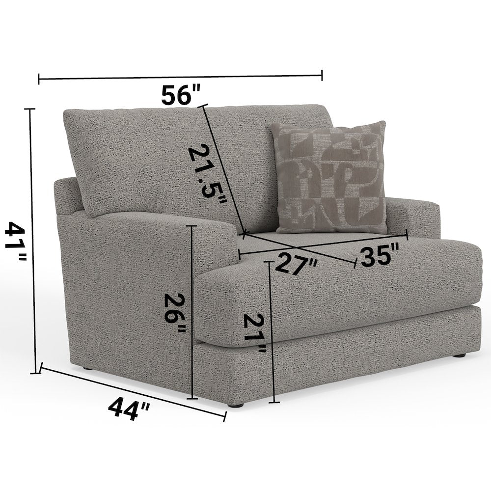 Zeke Oversized Chair in Grey Color
