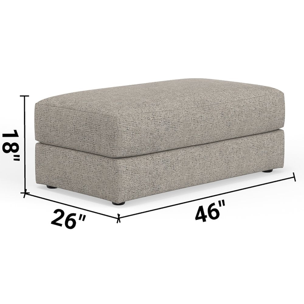 Zeke Ottoman in Grey Color